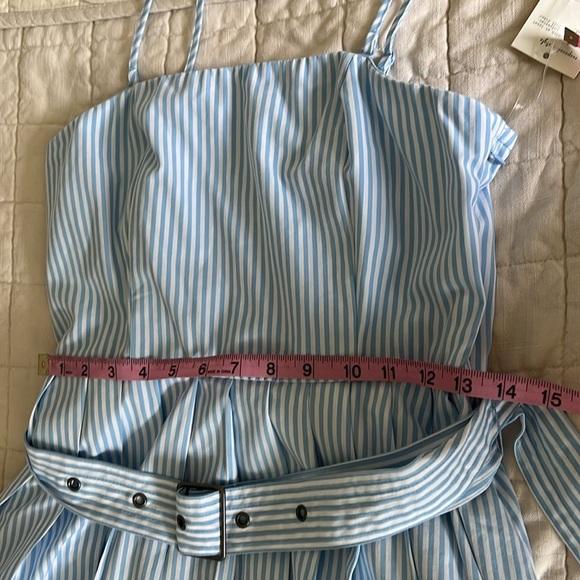 A New Day Blue and White Striped Dress with Belt - Picture 4 of 9
